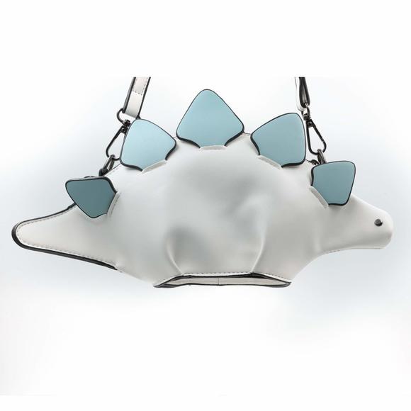 Dinosaur Shoulder Purses, Pu Stegosaurus Crossbody Bag Girl White -_- - Picture 5 of 7